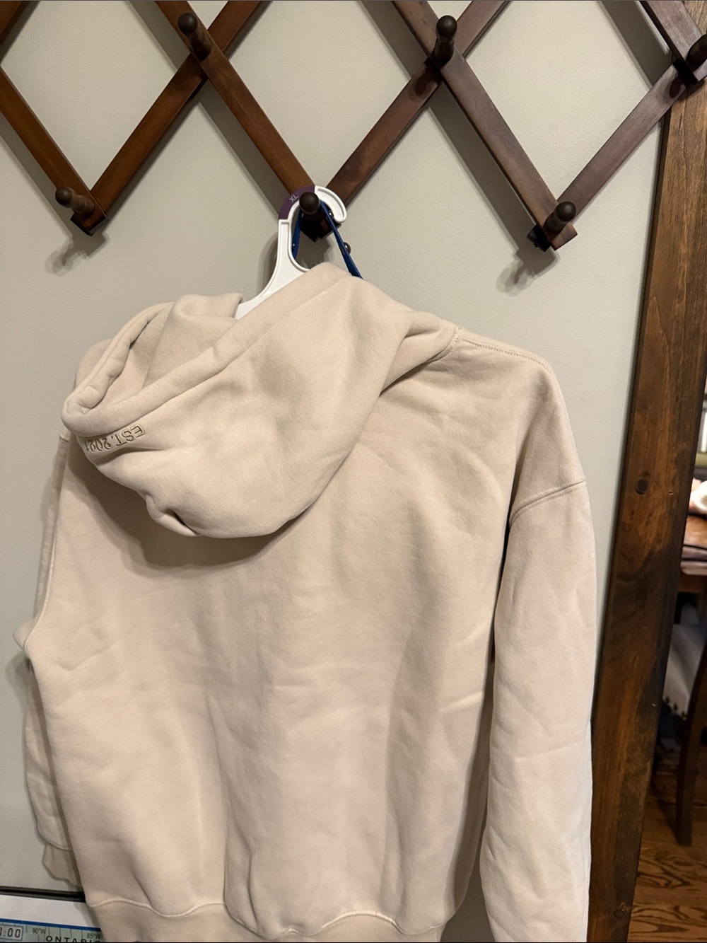 Lola (lola Blanket brand) Women’s Cream Crewneck Hoodie with Embroidered Logo - Picture 2 of 3